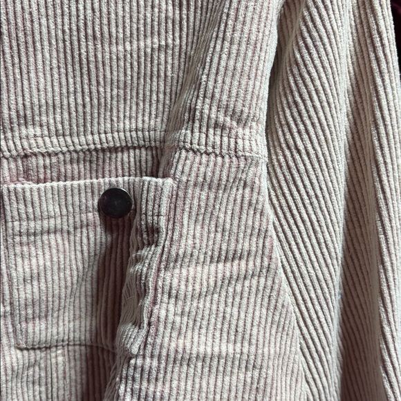 Distressed Corduroy Crop Denim Jacket- powder, Rose - Picture 5 of 9